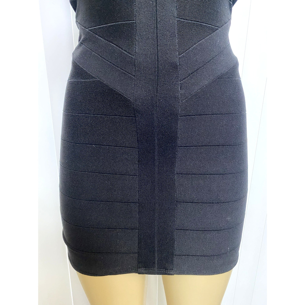 SKY Dress Mini Bandage Sleeveless V Neck Sheath Bodycon Black Embellished XS - Picture 5 of 10